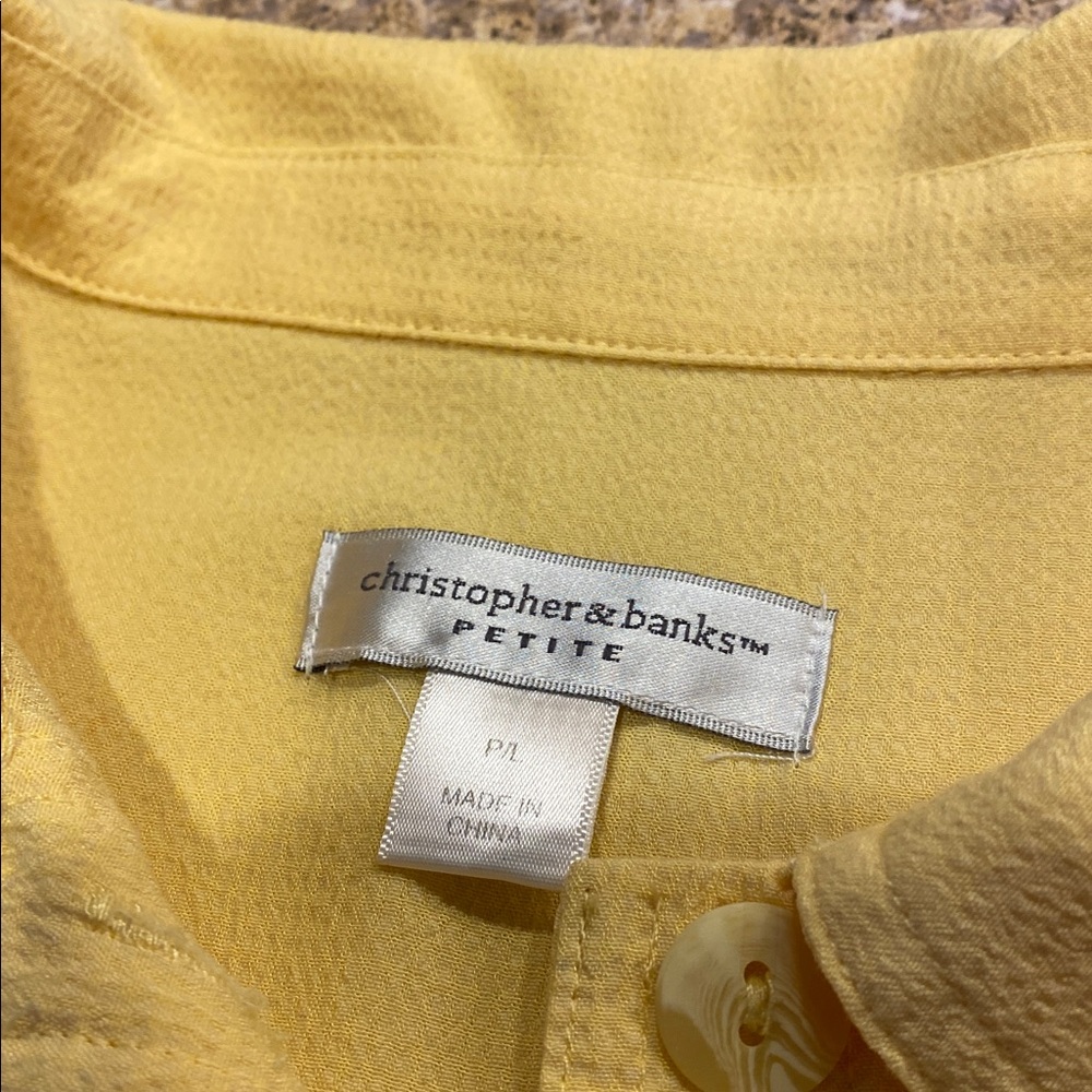Christopher Banks Petite Large Yellow Button Top or Maybe a Lighweight Jacket - Picture 4 of 16
